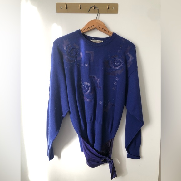 Vintage blue/purple wool sweater - Picture 2 of 7